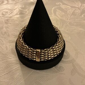 Anne Klein Multi Row Gold Tone Slide On Bracelet